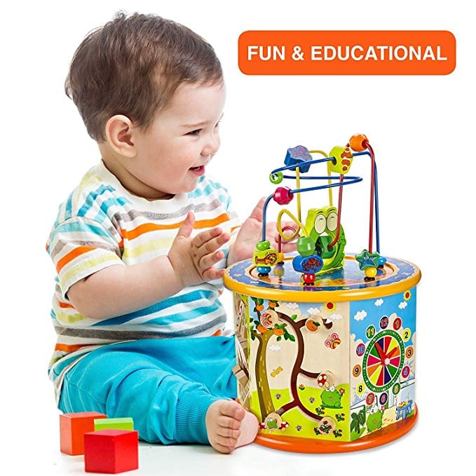 Gleeporte 8in1 Wooden Activity Play Cube Best Sensory Toys on