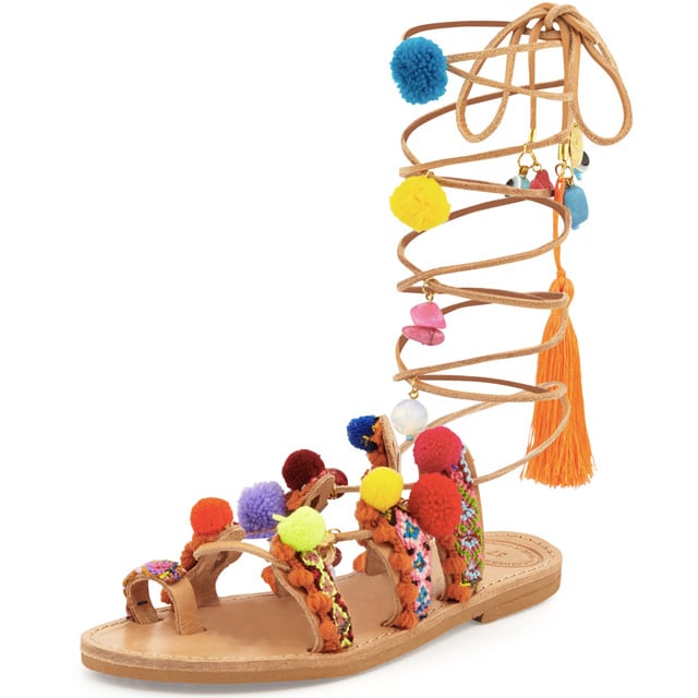 Elina Linardaki 'Penny Lane' Pompom Gladiator Sandal ($225)