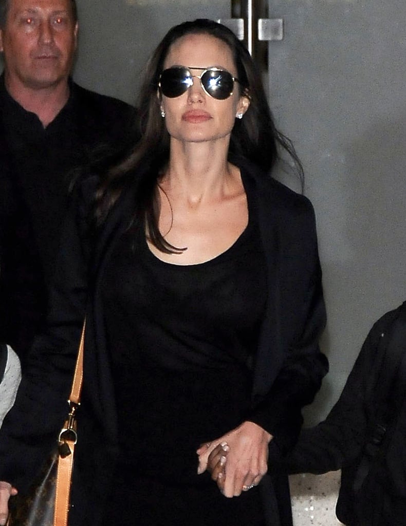 Angelina Jolie Wearing Louis Vuitton Bag at LAX