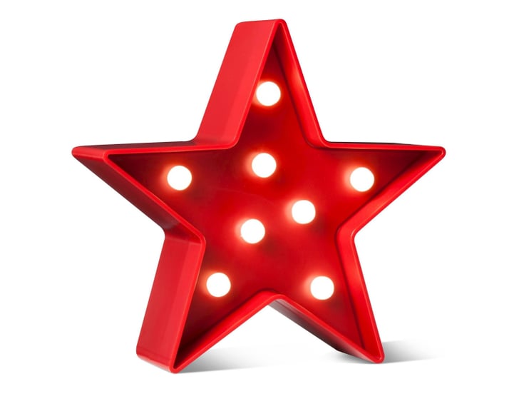 Fourth of July Red Battery-Operated Lit Decor Star