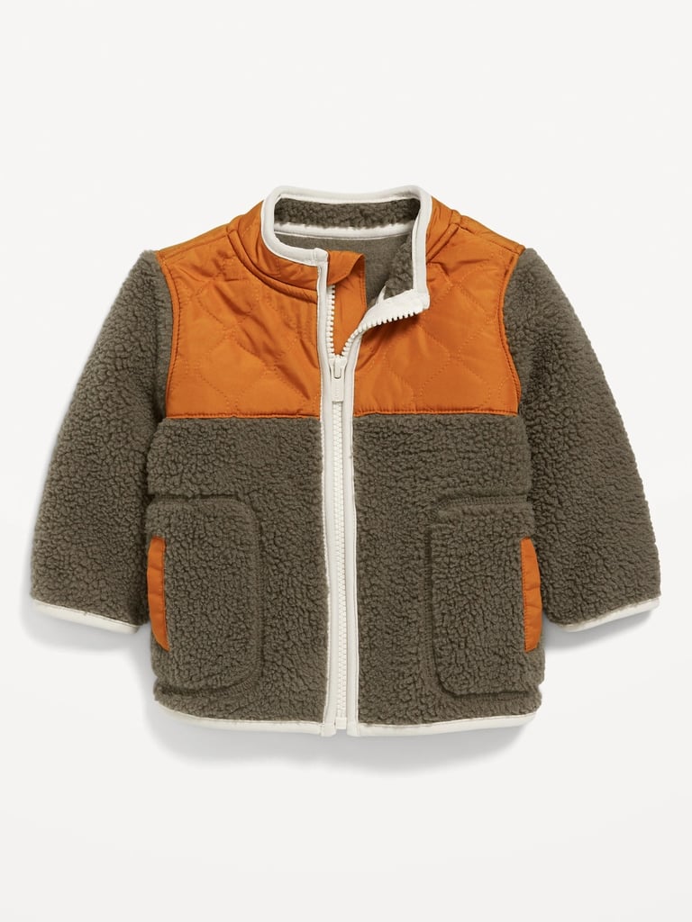 Old Navy Unisex Cozy Sherpa Hybrid Zip Jacket for Baby