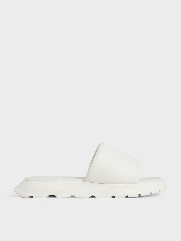 Charles & Keith Flatform Slide Sandals | How to Wear Knit Dresses and ...