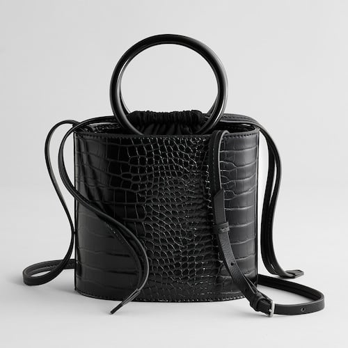 Elizabeth and James Ring Handle Croco Crossbody Bag