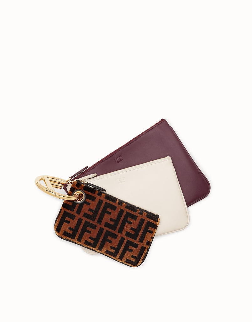 Fendi Triplette Multicolor Leather Clutch