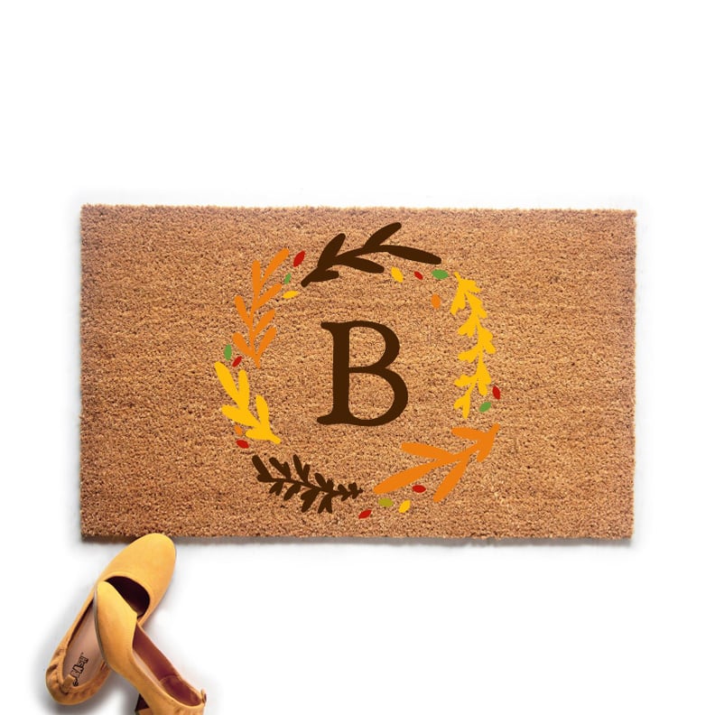 Fall Wreath Monogram Doormat