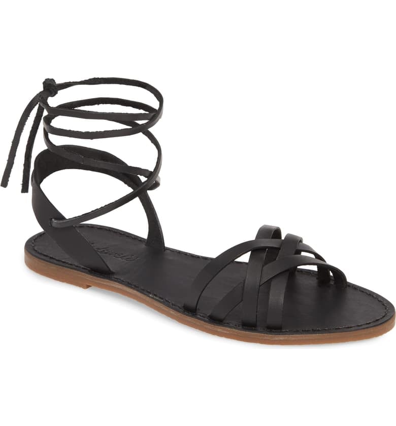 Madewell The Boardwalk Woven Lace-Up Sandals | Best Black Sandals For ...