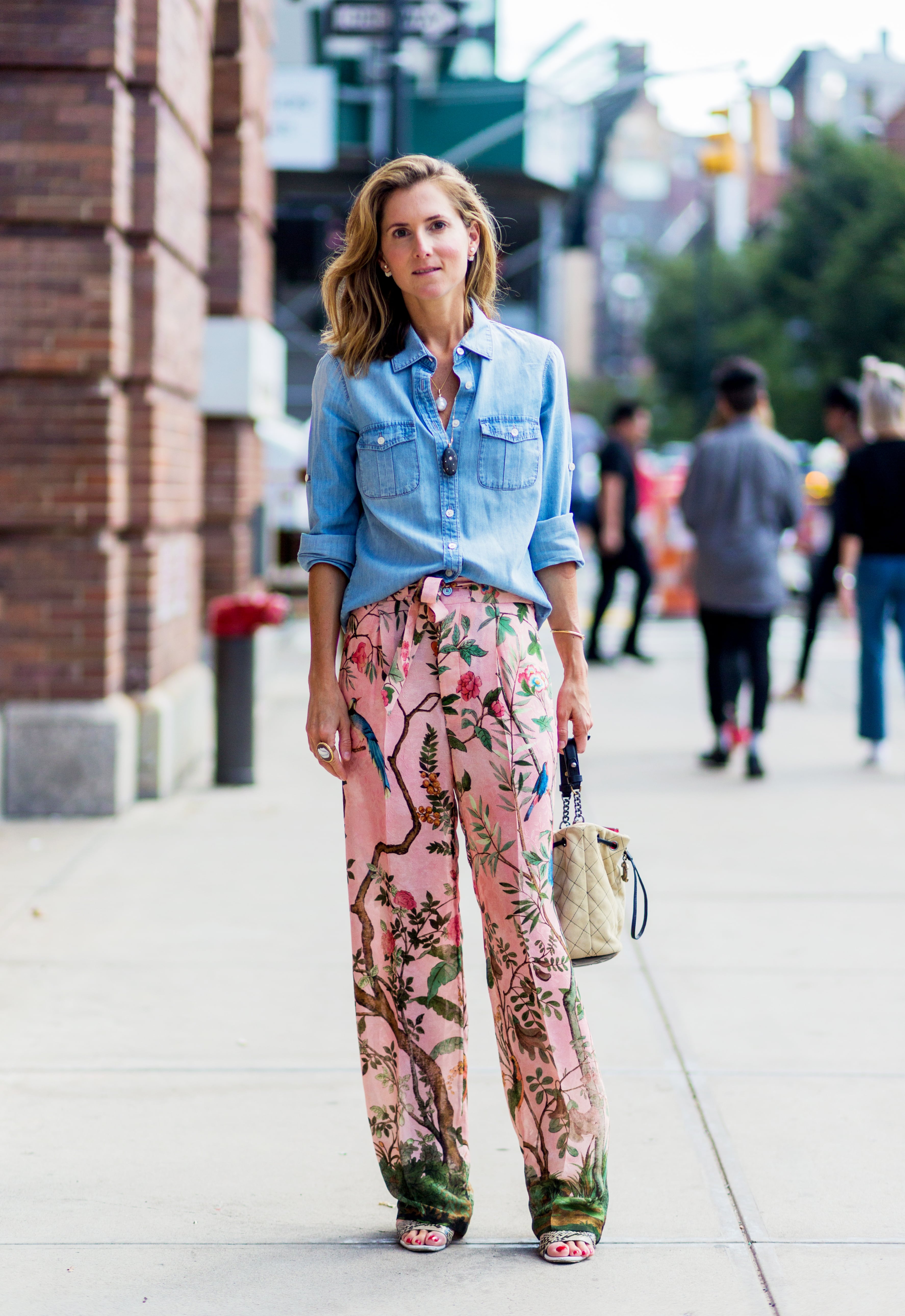 How to Wear Rose Printed Pants
