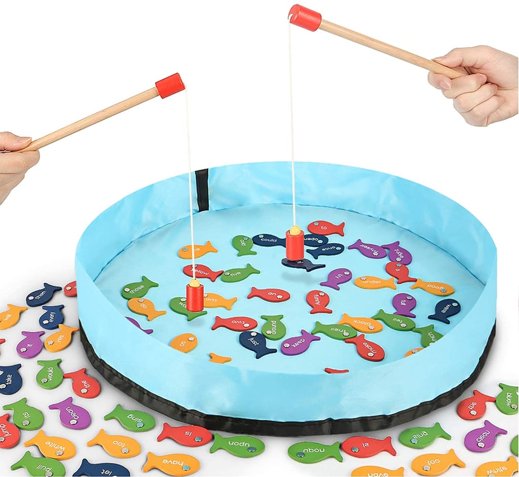 Gamenote Sight Words Wooden Magnetic Fishing Game