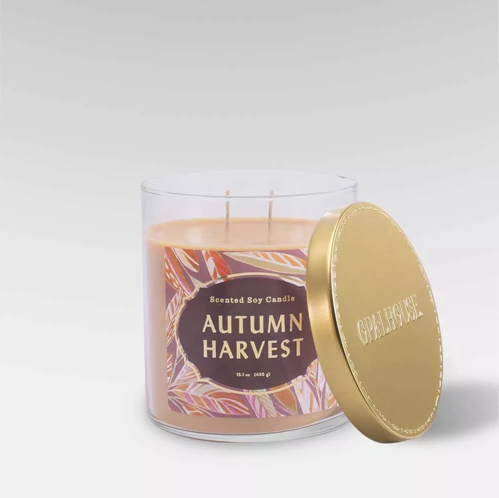 Autumn Harvest Lidded Glass Jar 2-Wick Candle