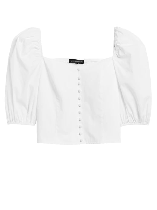 Puff-Sleeve Cropped Top