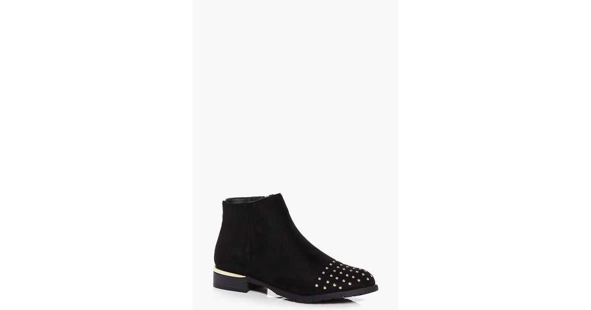 chelsea boots with gold trim