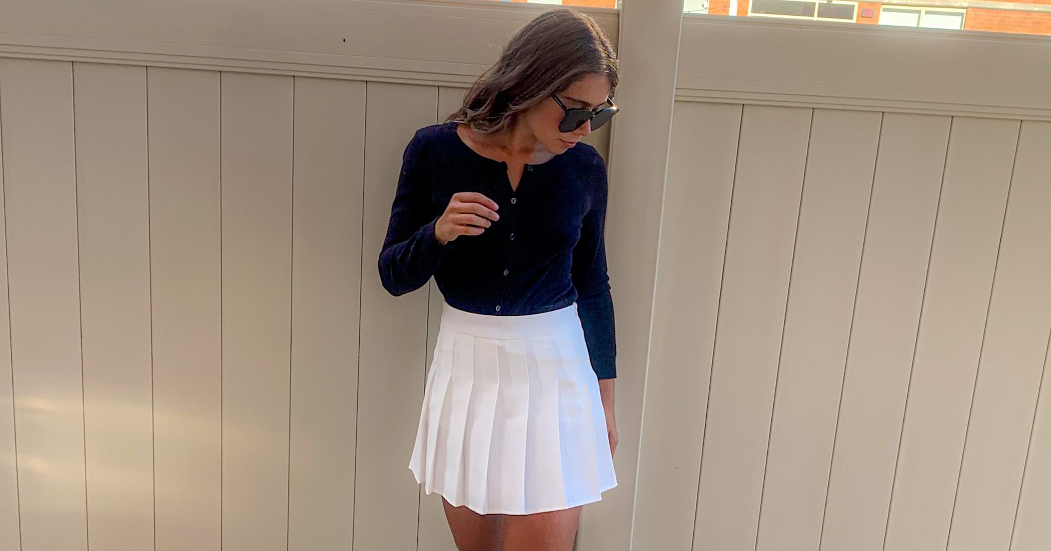 Asymmetrical Pleated Tennis Skirt