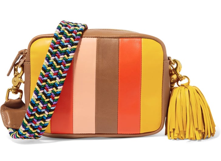 Clare Vivier Georgia Midi Sac Striped Leather Camera Bag