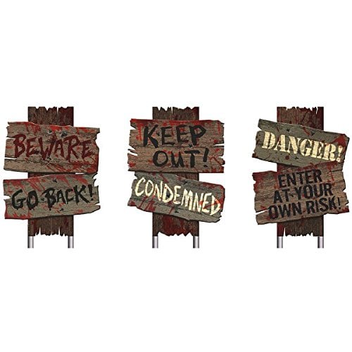 Three-Piece Assorted Warning Sign Decoration