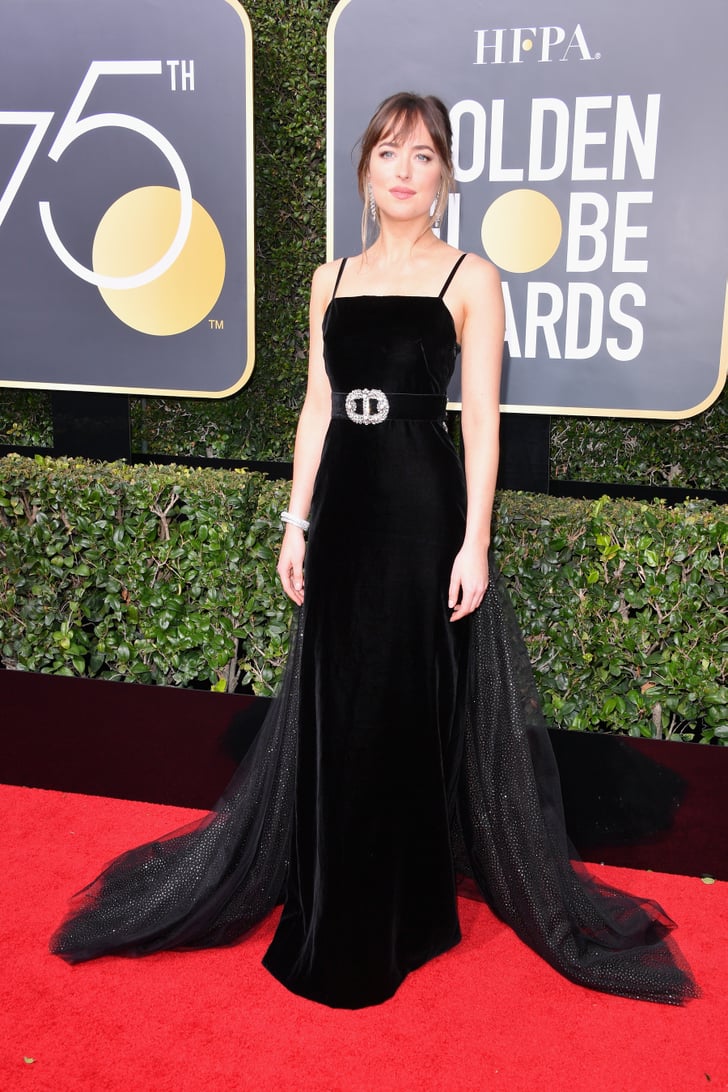 Dakota Johnson Gucci Dress At The Golden Globes 2018