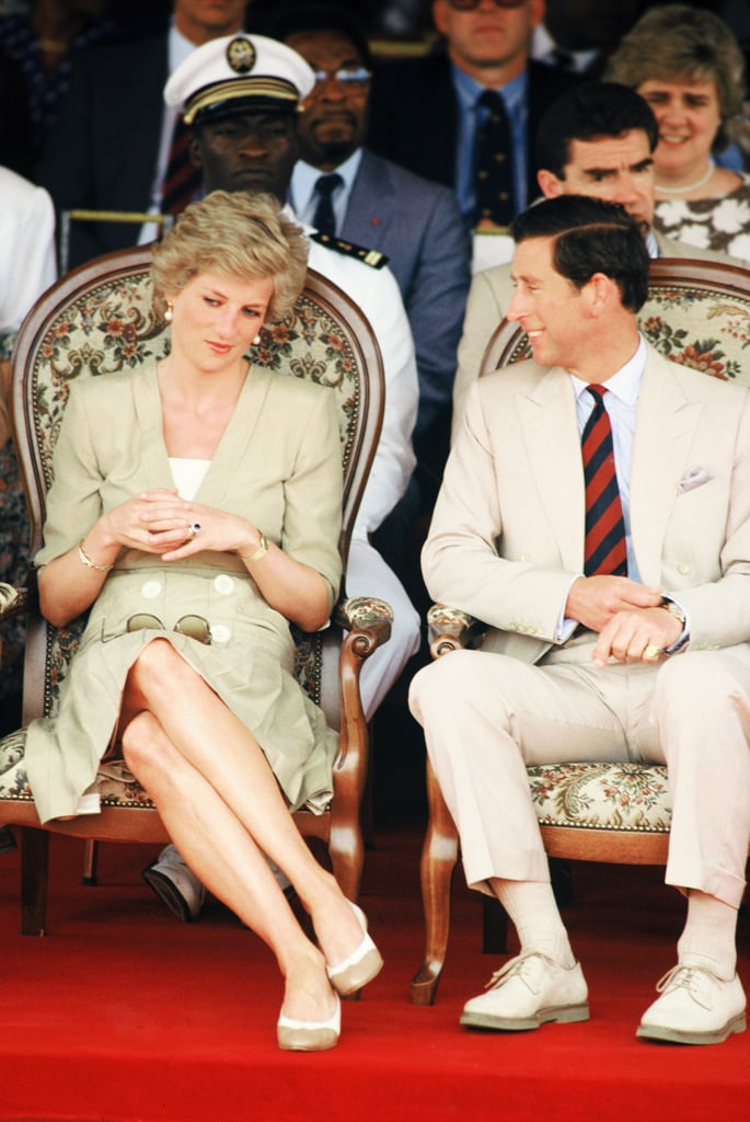The pair sat side by side during a stop on their royal tour of Cameroon in 1990.