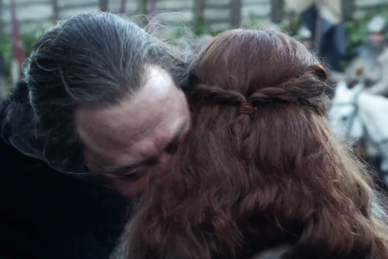 Then, he hugs Catelyn.