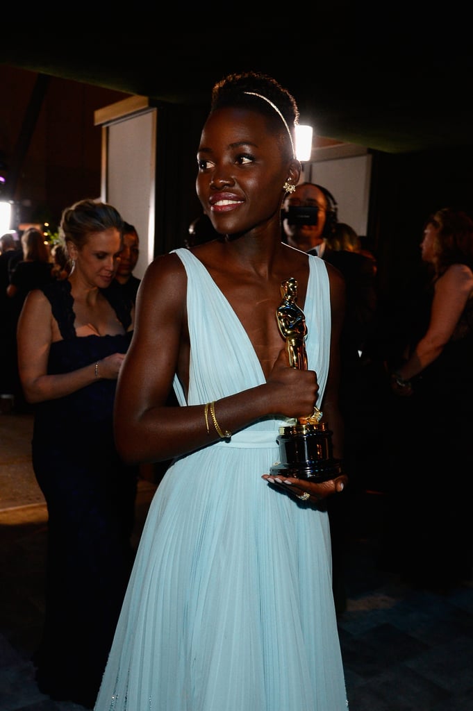 Lupita walked with her new award.
