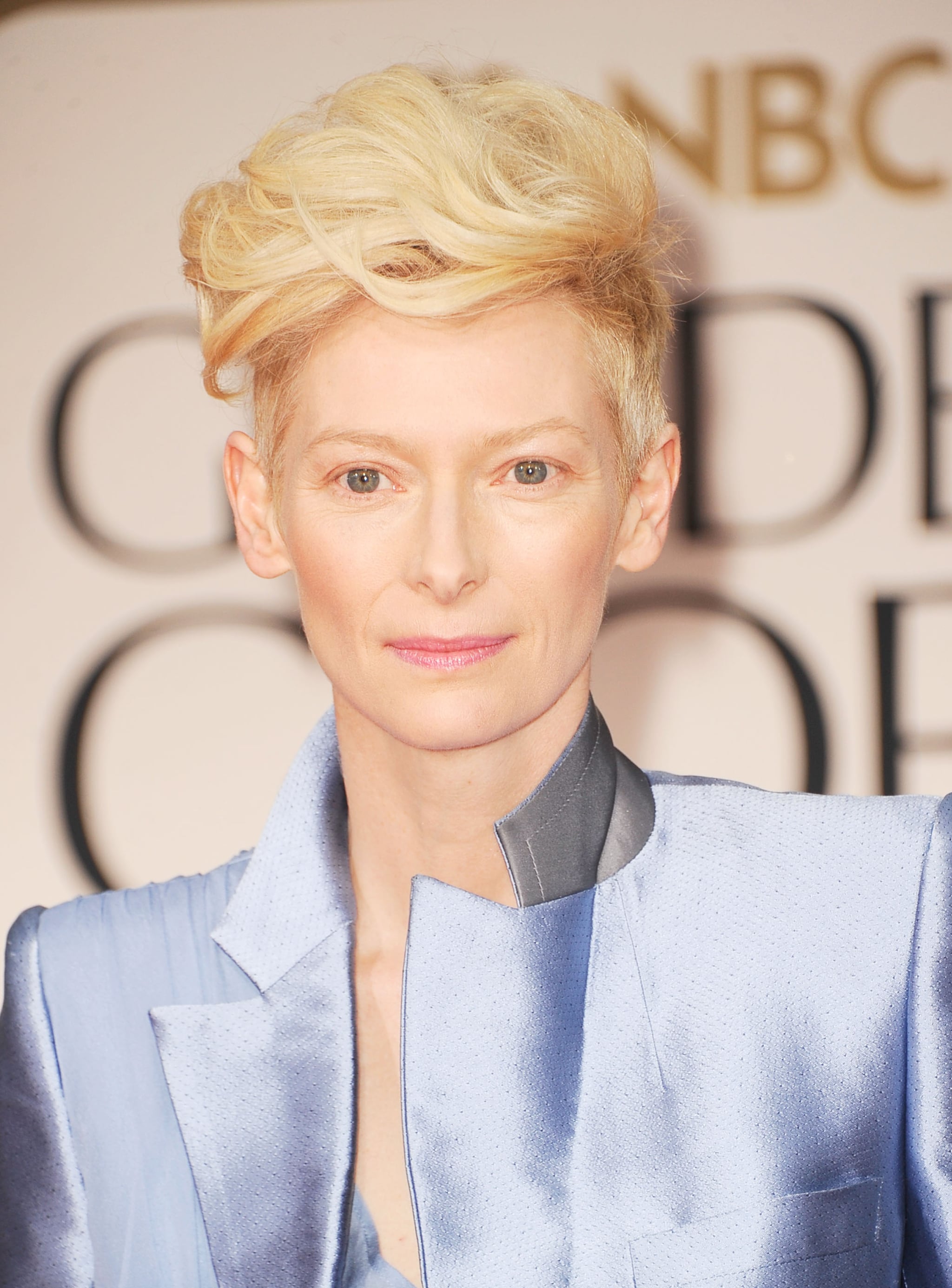 Tilda Swinton at the Golden Globes. Tilda Swinton at the Golden Globes.