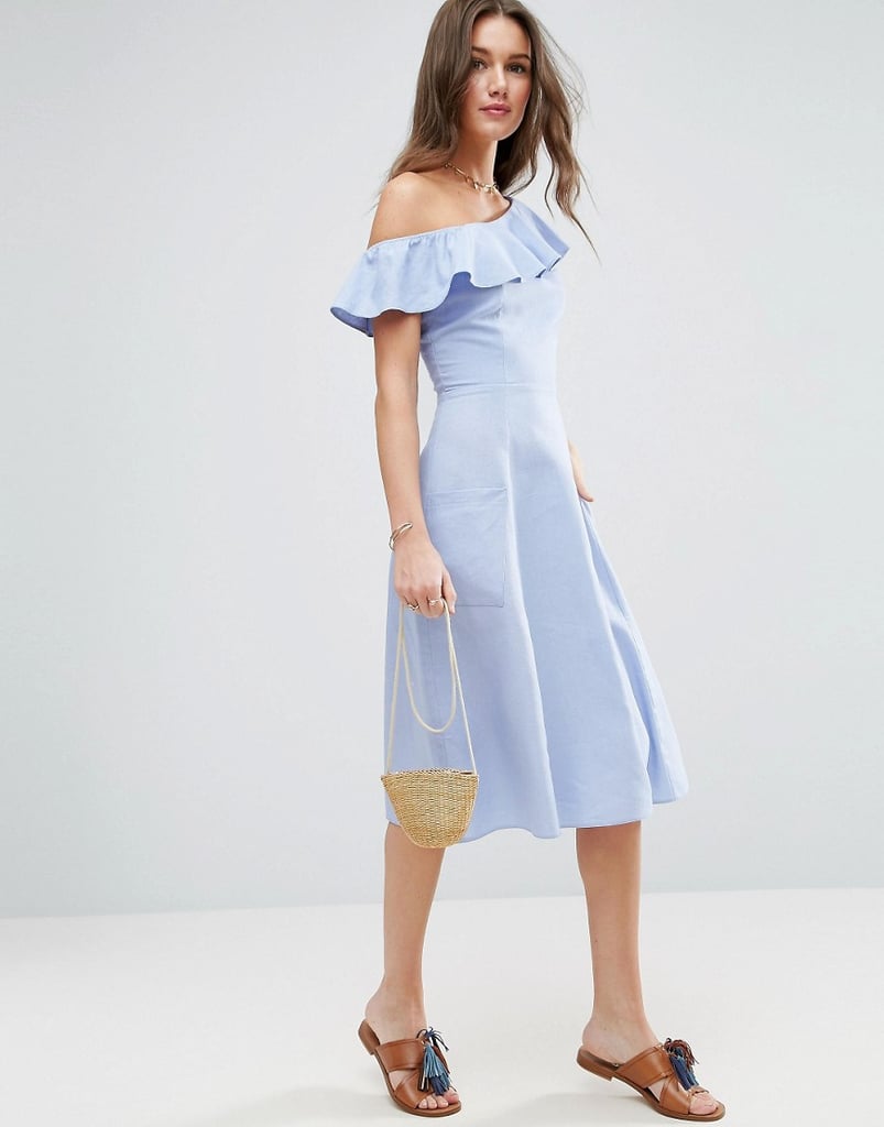 Asos One-Shoulder Ruffle-Front Sundress | Summer Dresses on Sale ...