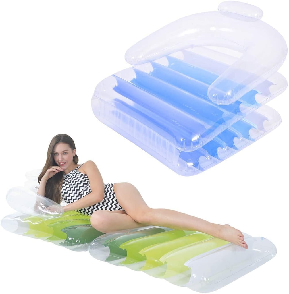 Inflatable Folding Pool Float Lounger 2-Pack (Sky Blue & Green)