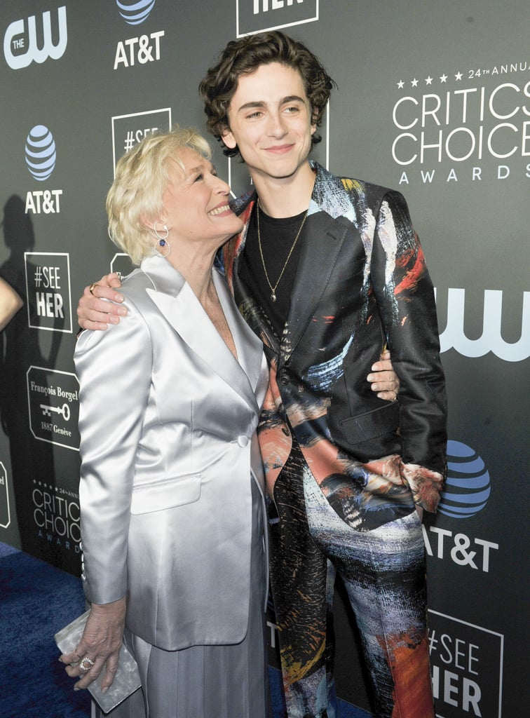 Glenn Close and Timothée Chalamet at 2019 Critics' Choice