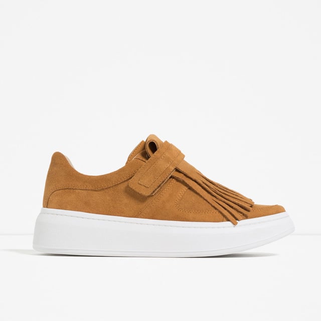 Zara Leather Sneaker with Removable Fringe ($90)