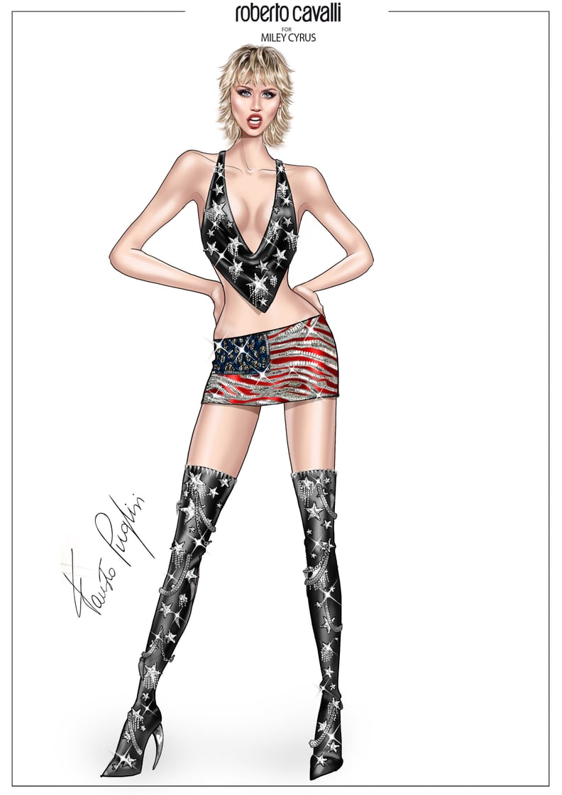 See a Sketch of Miley's Performance Look