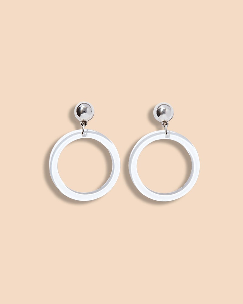 Drop Ball and Open Hoop Earrings