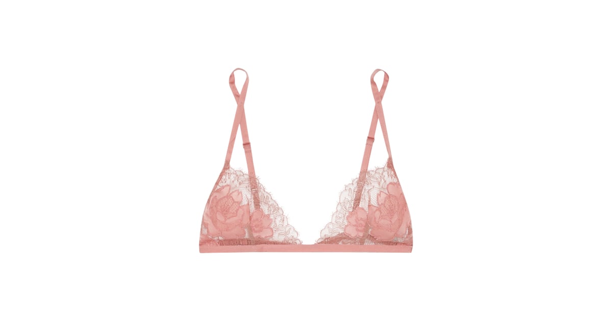 Carine Gilson Silk Satin-Trimmed Lace Soft-Cup Bra, 32 Sexy Pink Lingerie  Pieces You'll Want to Wear Beyond Valentine's Day