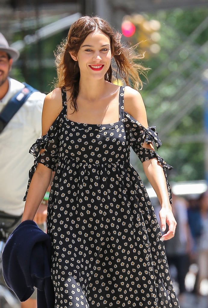 Alexa Chung was wide-eyed and happy during a sunny stroll in NYC on Saturday.