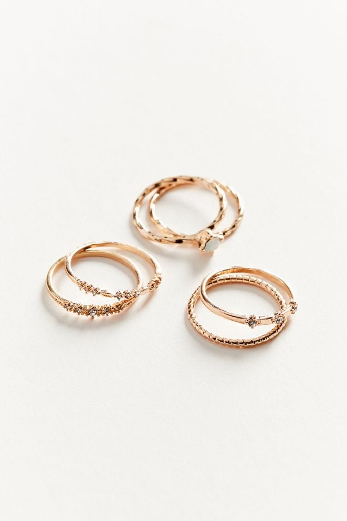 Simone Delicate Ring Set Best Gold Jewelry Under 50 Popsugar