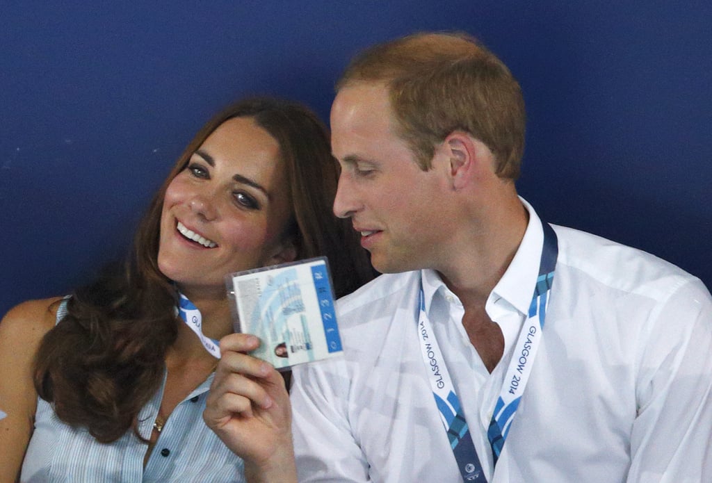 Prince William jokingly fanned Kate while they watched the swimming event during the Commonwealth Games in Glasgow, Scotland, in July.