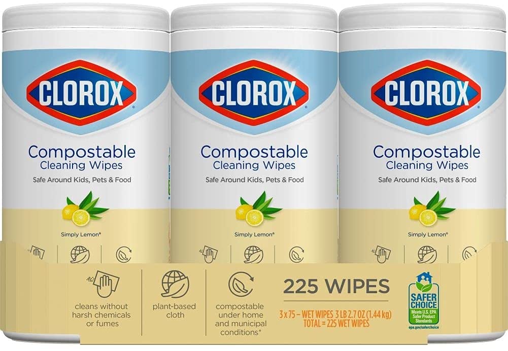 For Sanitation: Clorox Compostable Cleaning Wipes - All Purpose Wipes