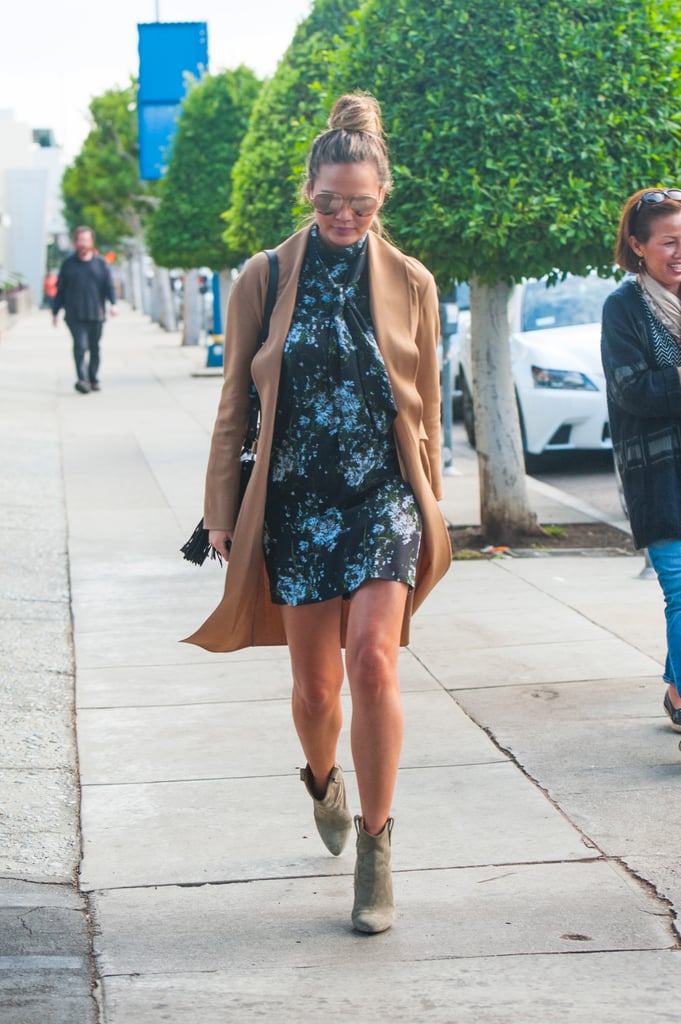 A High-Neck Dress and Booties