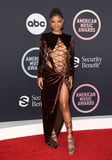 Whew! Halle Bailey Paired Lace-Up Heels With Her Velvet Lace-Up Dress at the AMAs