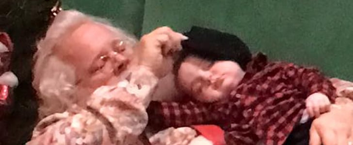 Picture of Sleeping Baby on Santa's Lap