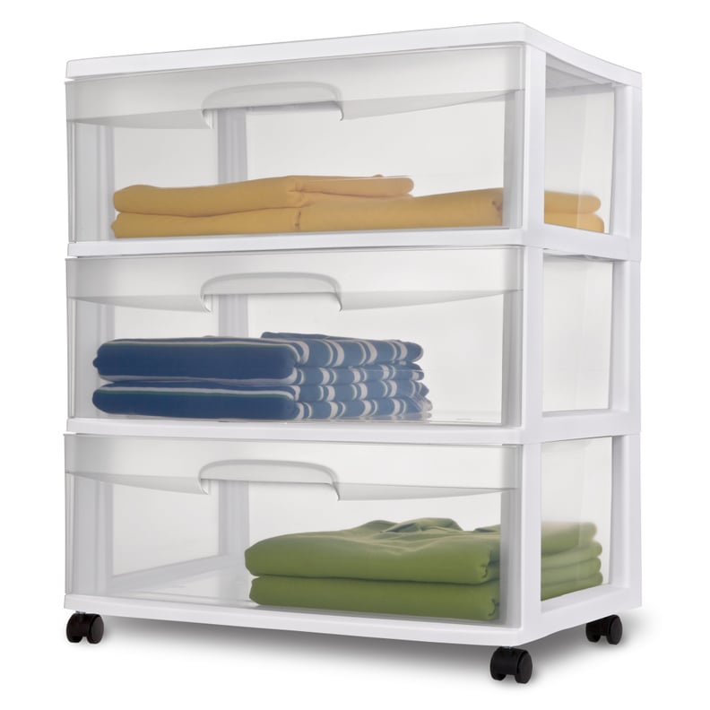 Sterilite 3 Drawer Wide Cart