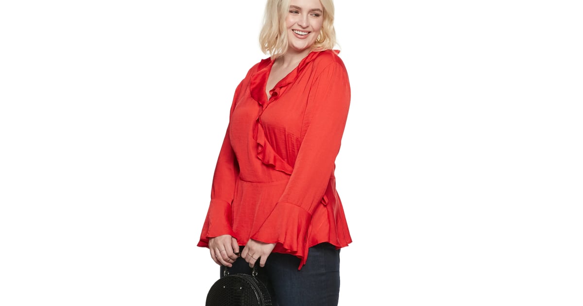 Ruffle Faux Wrap Top Best Plus Size Clothes From Kohls Popsugar Fashion Photo 4 