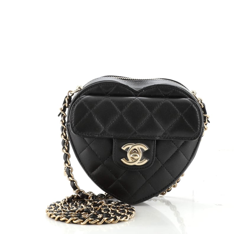 A Heart Bag: Chanel CC in Love Heart Clutch With Chain