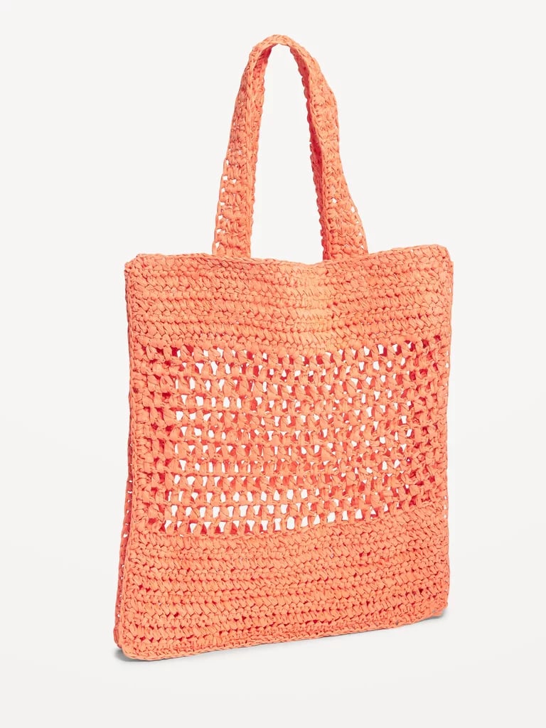 Old Navy Straw-Paper Crochet Tote Bag
