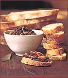 Crostini With Lentil and Green Olive Salad