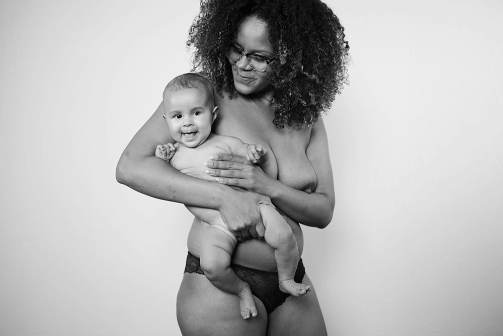 Black-and-White Postpartum Body Photos