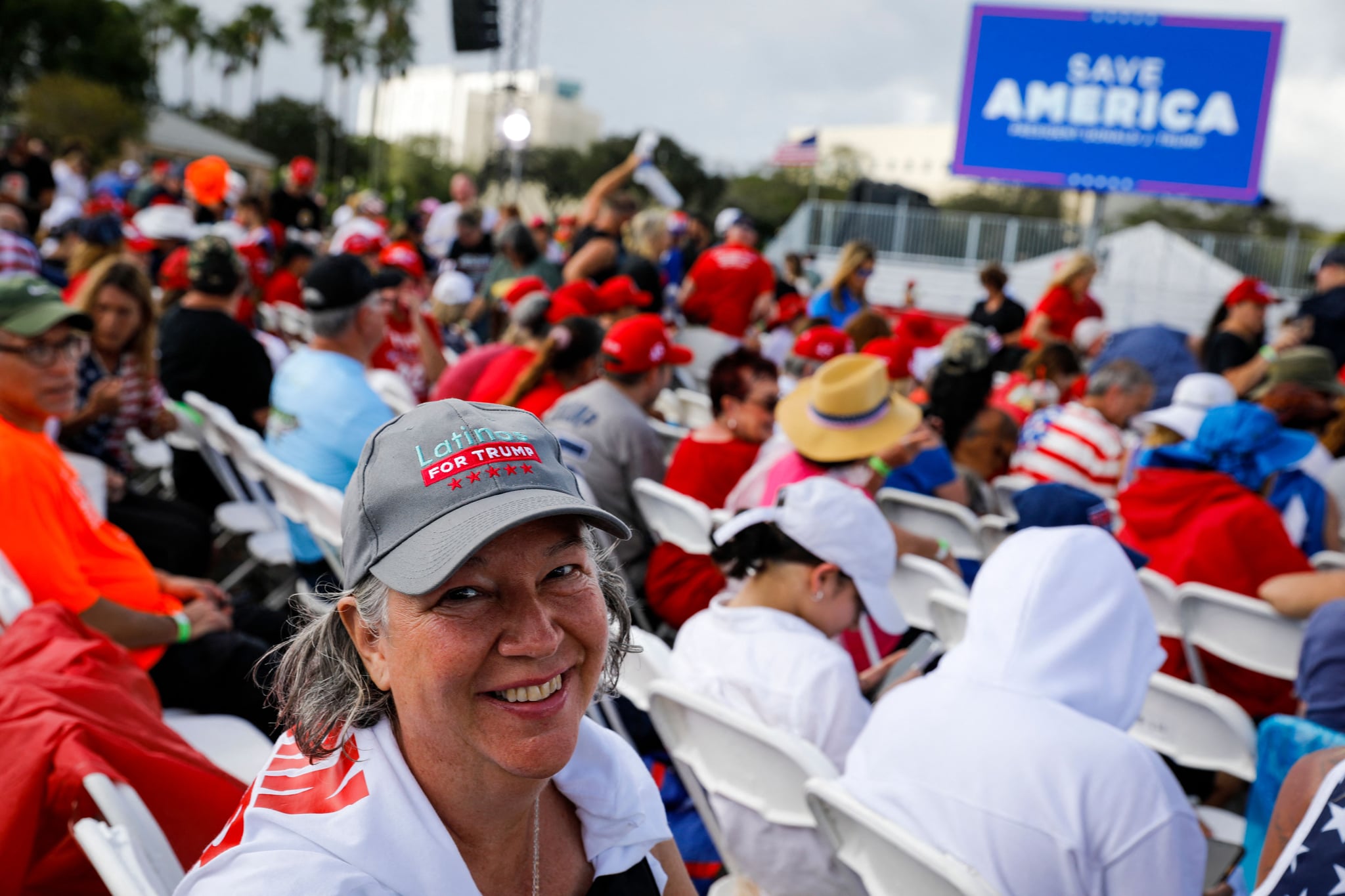 An attendee wears a 