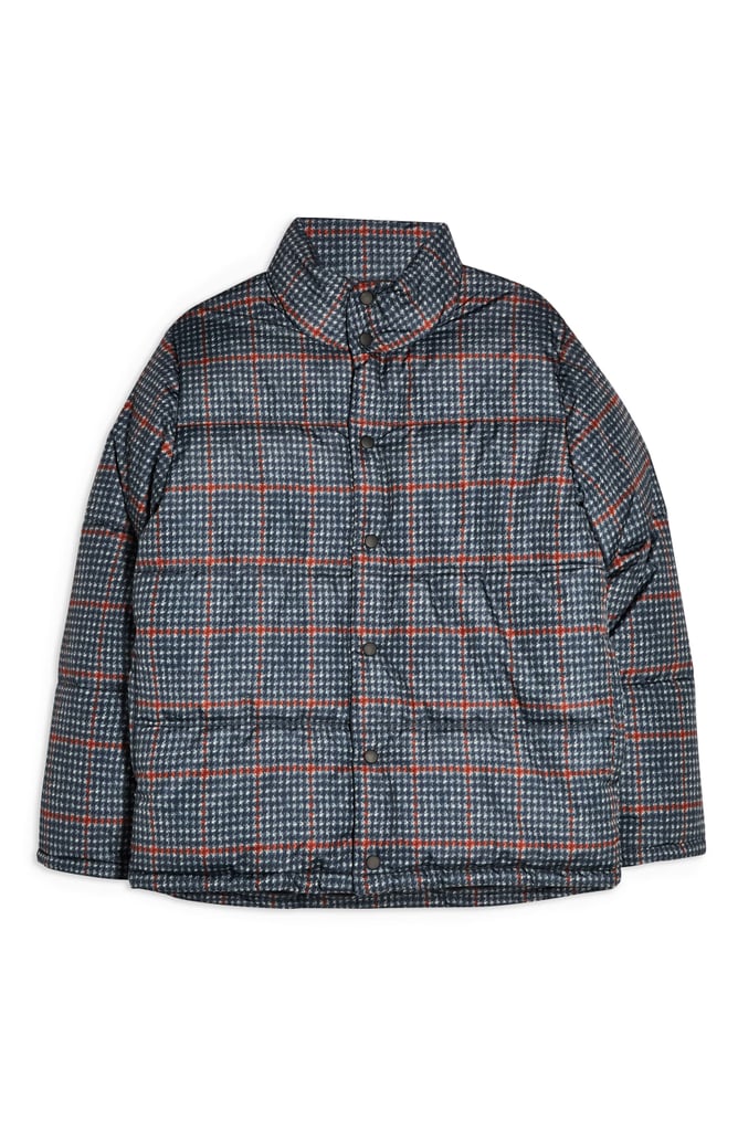 Topman Plaid Puffer Jacket