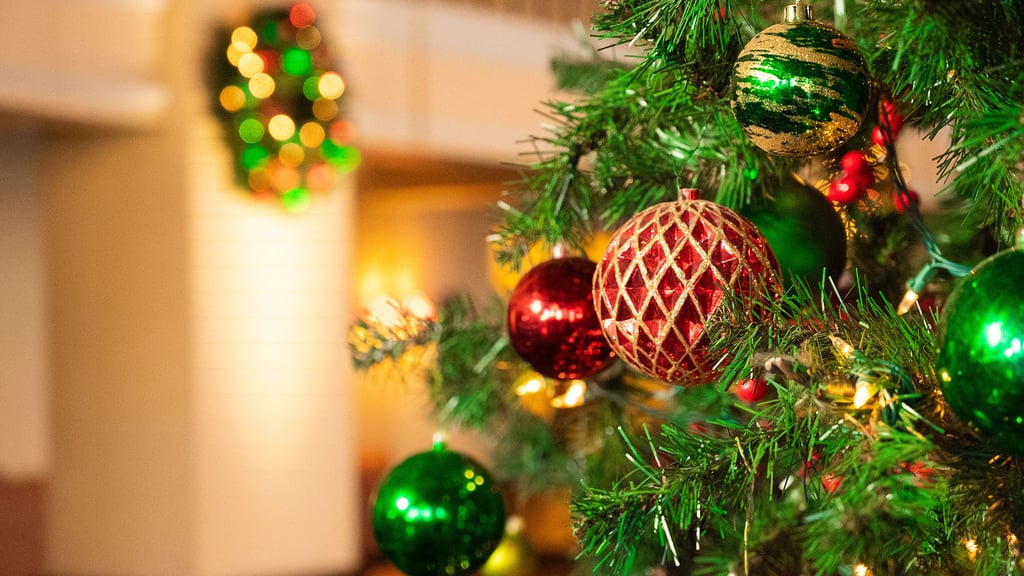 Red and Green Ornaments Zoom Background  Download Free Holiday Zoom Backgrounds  POPSUGAR Tech 