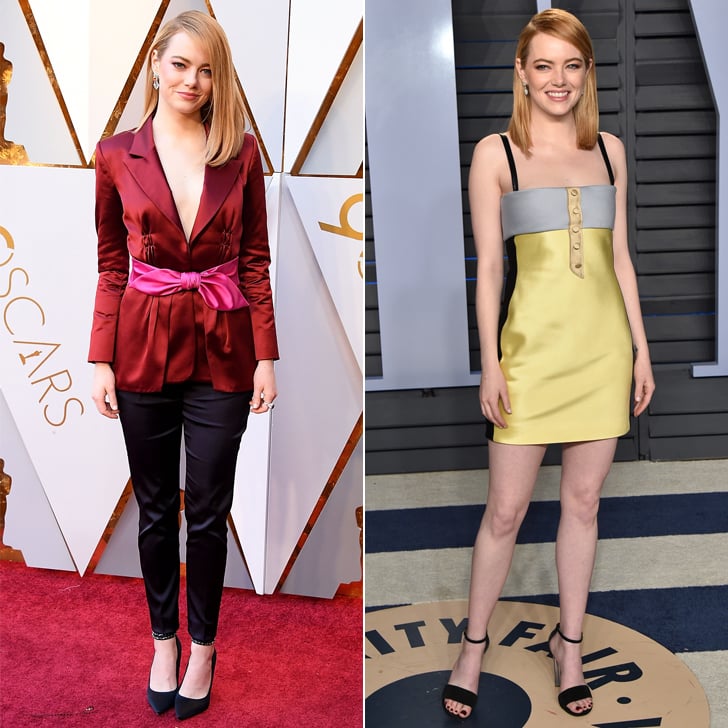 Which Louis Vuitton Look Do You Prefer? | Emma Stone Louis Vuitton Oscars Afterparty Dress 2018 ...