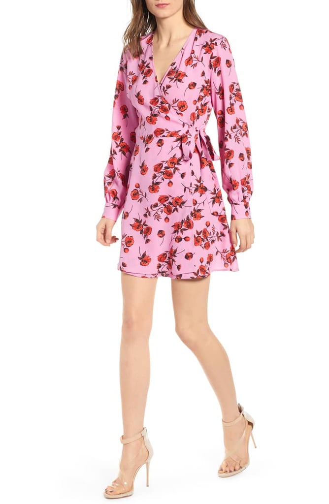 All in Favor Floral Wrap Mini Dress