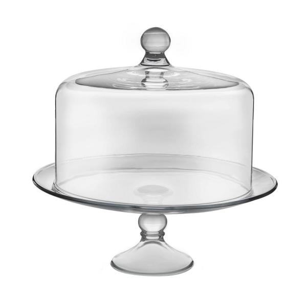 Libbey Selene 2-piece Clear Glass Cake Stand with Dome