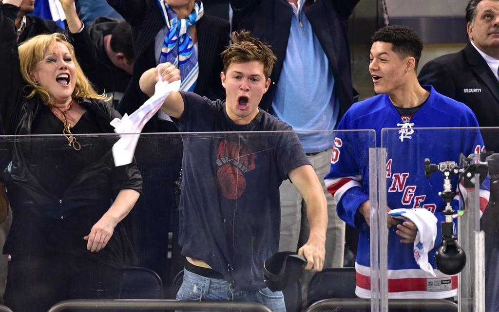 Ansel Elgort at Capitals vs. Rangers Hockey Game | Pictures